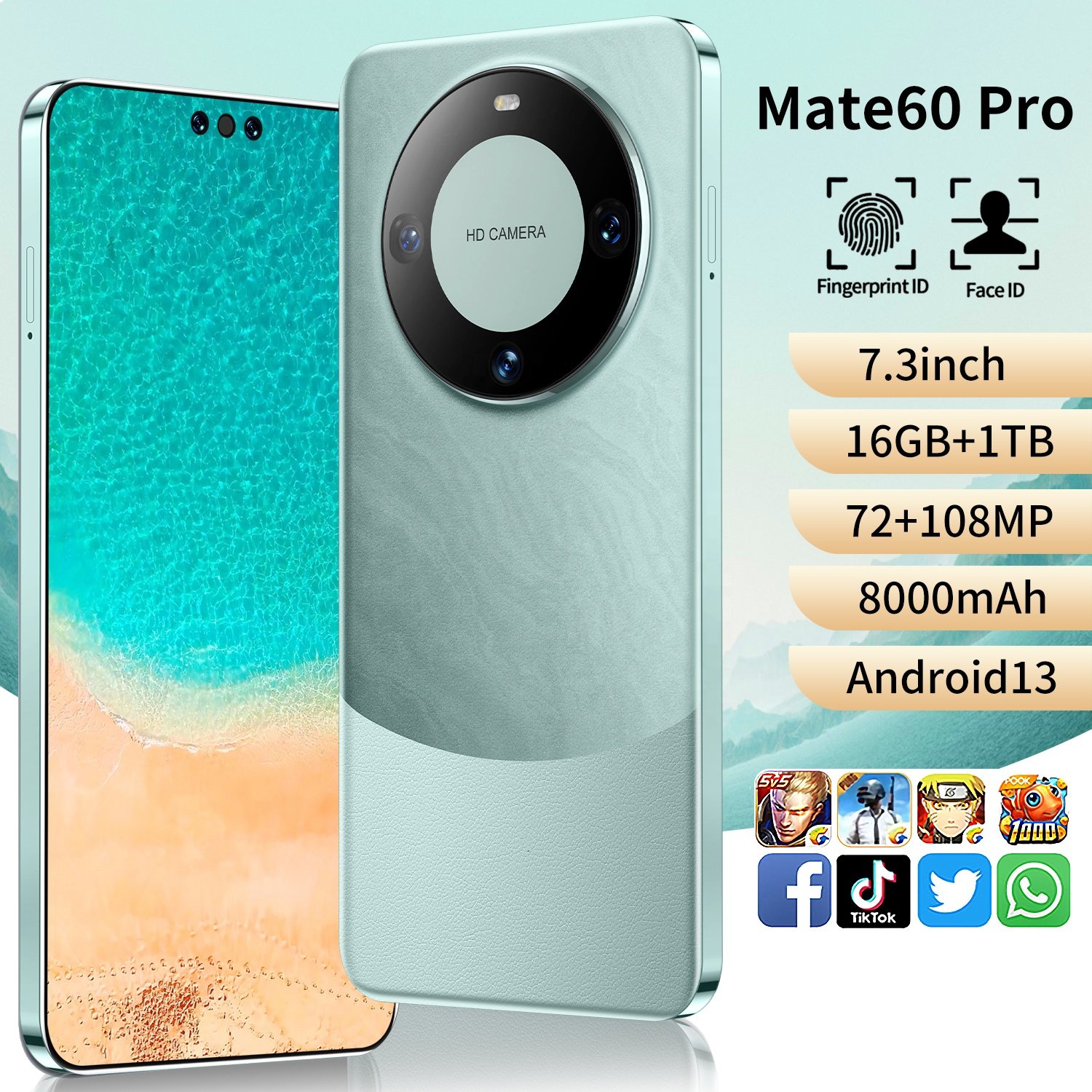2024 Original Android Mate 60 Pro Phone Smartphone 16+1tb Mobile Phone Cell Phone 5g Smartphone 3g&4g Smartphone